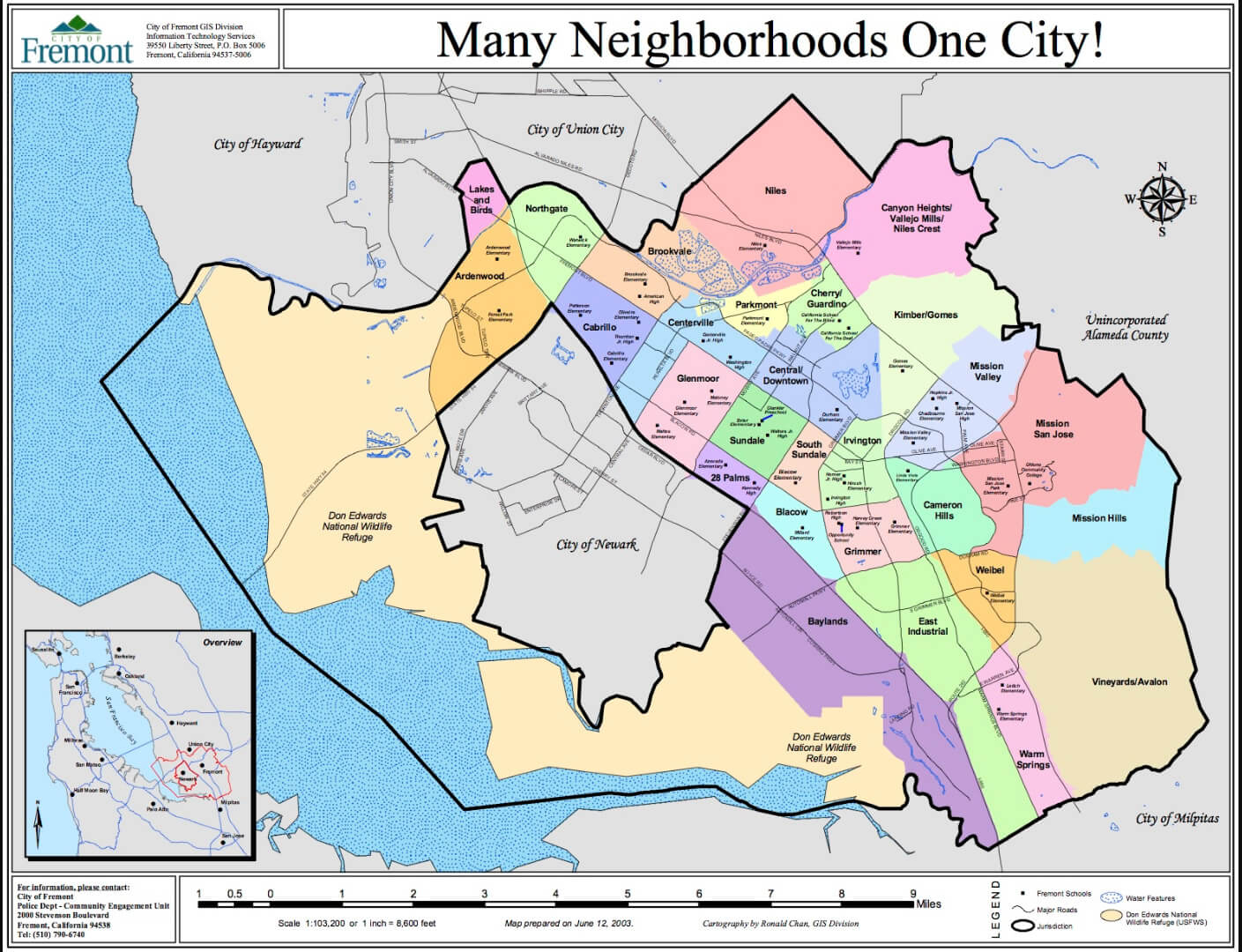 Fremont Neighborhoods City Map